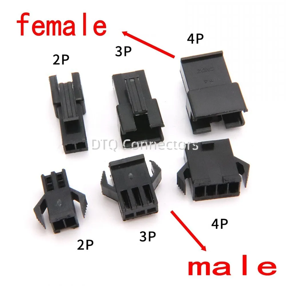 1000PCS/LOT JST SM Connector Plug Pitch 2.54MM Female and Male Housing Terminals SM-2P SM-2R JST SM2.54 2/3/4/5/6/7/8 P Pin