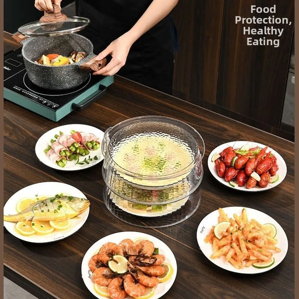 Insulation Microwave Splatter Cover Dustproof Multifunctional Plastic Food Cover Reusable Microwave-Safe Dish Cover Household