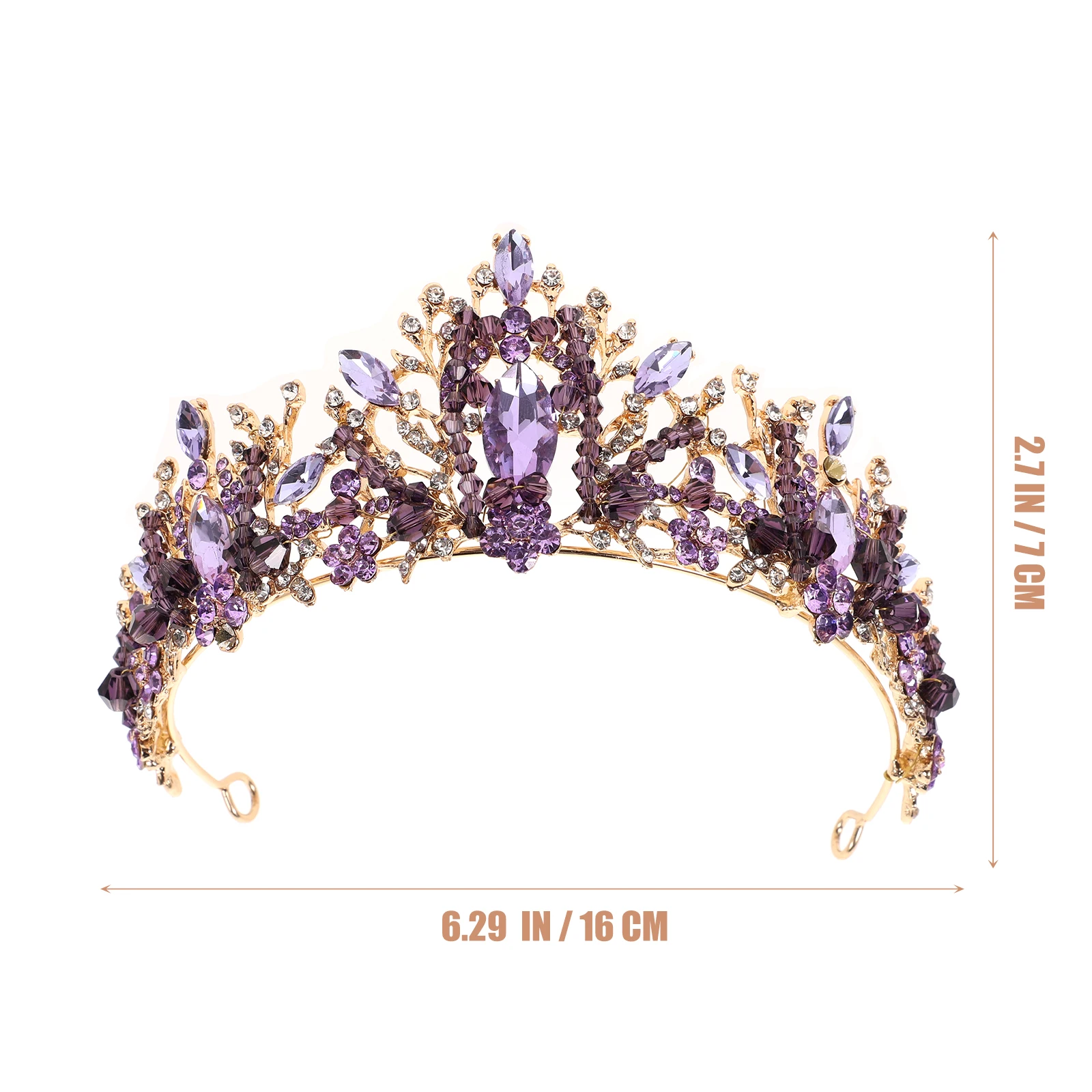 

1 шт., хрустальная корона, элегантная фиолетовая свадебная тиара для волос, легкий шикарный прочный свадебный головной убор, свадебный декор для волос для невесты
