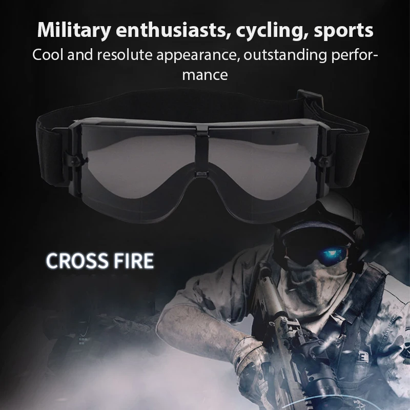 Tactical Goggles Shooting Goggle for Men Women Motorcycle Paintball Protection Glasses Fits Tactical Helmet