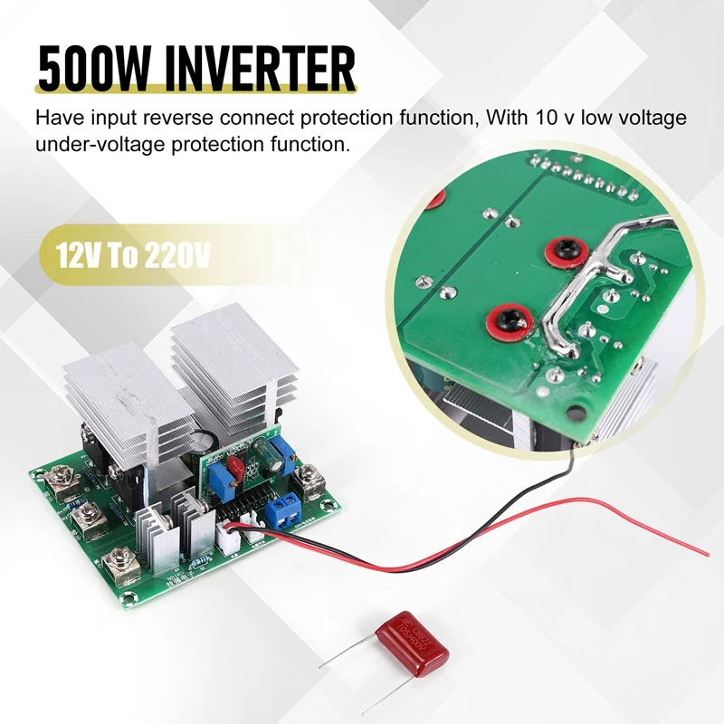 50HZ Inverter 12V To 220V Sine Wave Inverter Driver Board 500W With Voltage Regulator