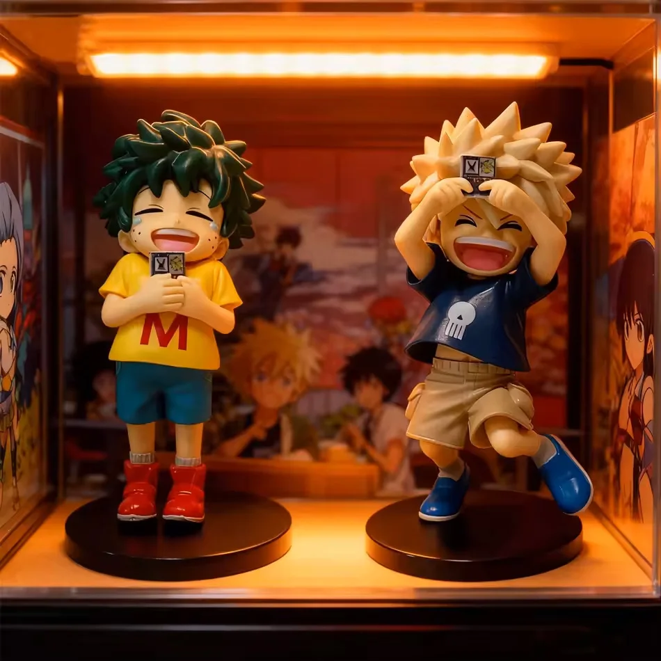 Figura de Anime MHA Bakugo Boku Midoriya Izuku figura de acción lindo modelo de versión Q colección Anime Hero Katsuki Bakugo figura regalos