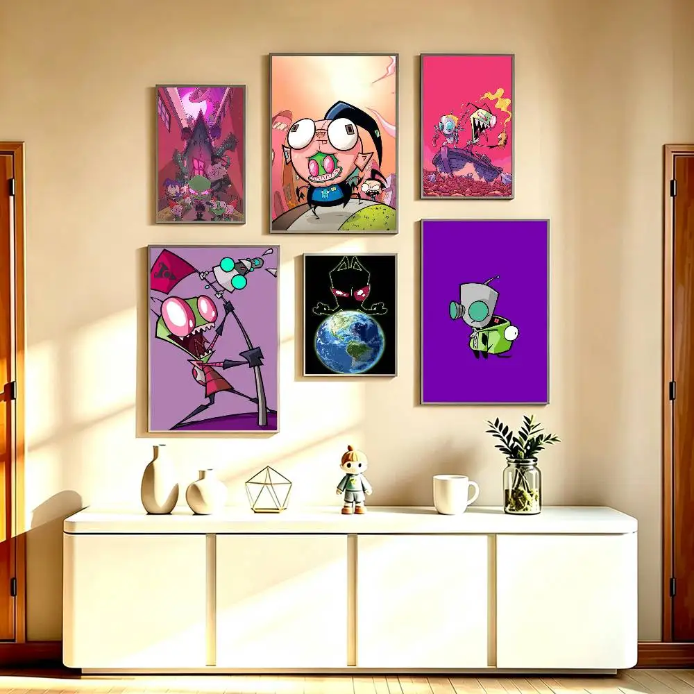 Classic Cartoon I-Invader ZimS  Poster High Quality Dorm Living Room Aesthetic Wall Decoration Painting Stickers Gift