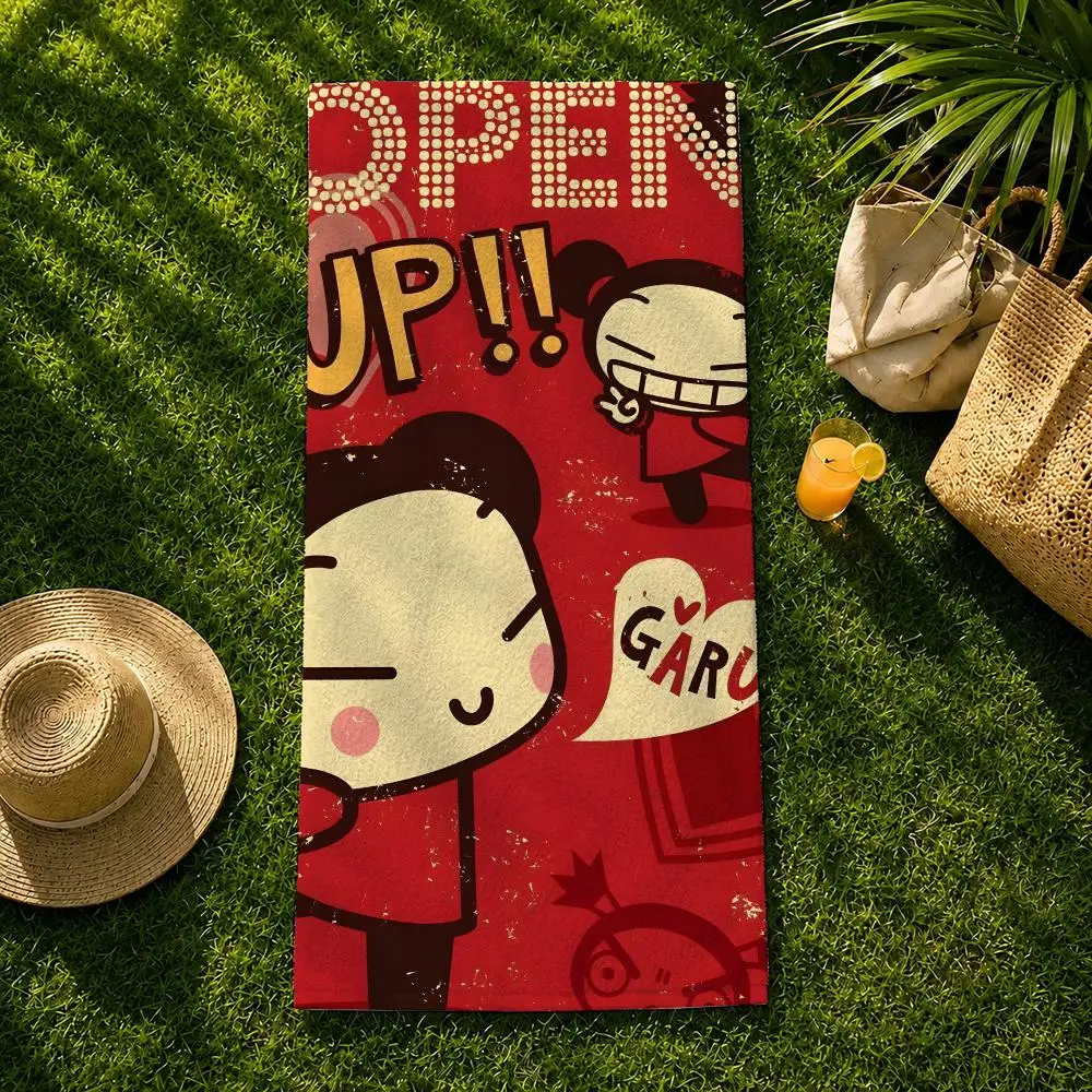 Cartoon G-Garu P-Pucca Towel Thick Highly Absorbent Quick Drying Lint Free Durable Ultra Soft For Home Beach Travel Swimming