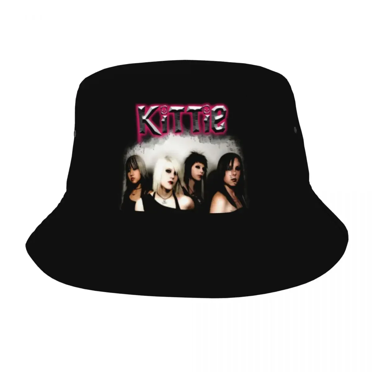 Kittie Band Bucket Hats for Woman Beach Field Hat Street UV Protection for Vacation Fisherman Hat Session Hat