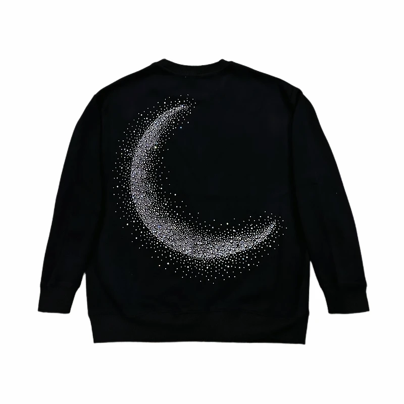 American Heavy Industry Original Rhinestone Hooded Sweatshirt Crew Neck Sweatshirt Unisex Loose Casual Fashion Trend Pullover