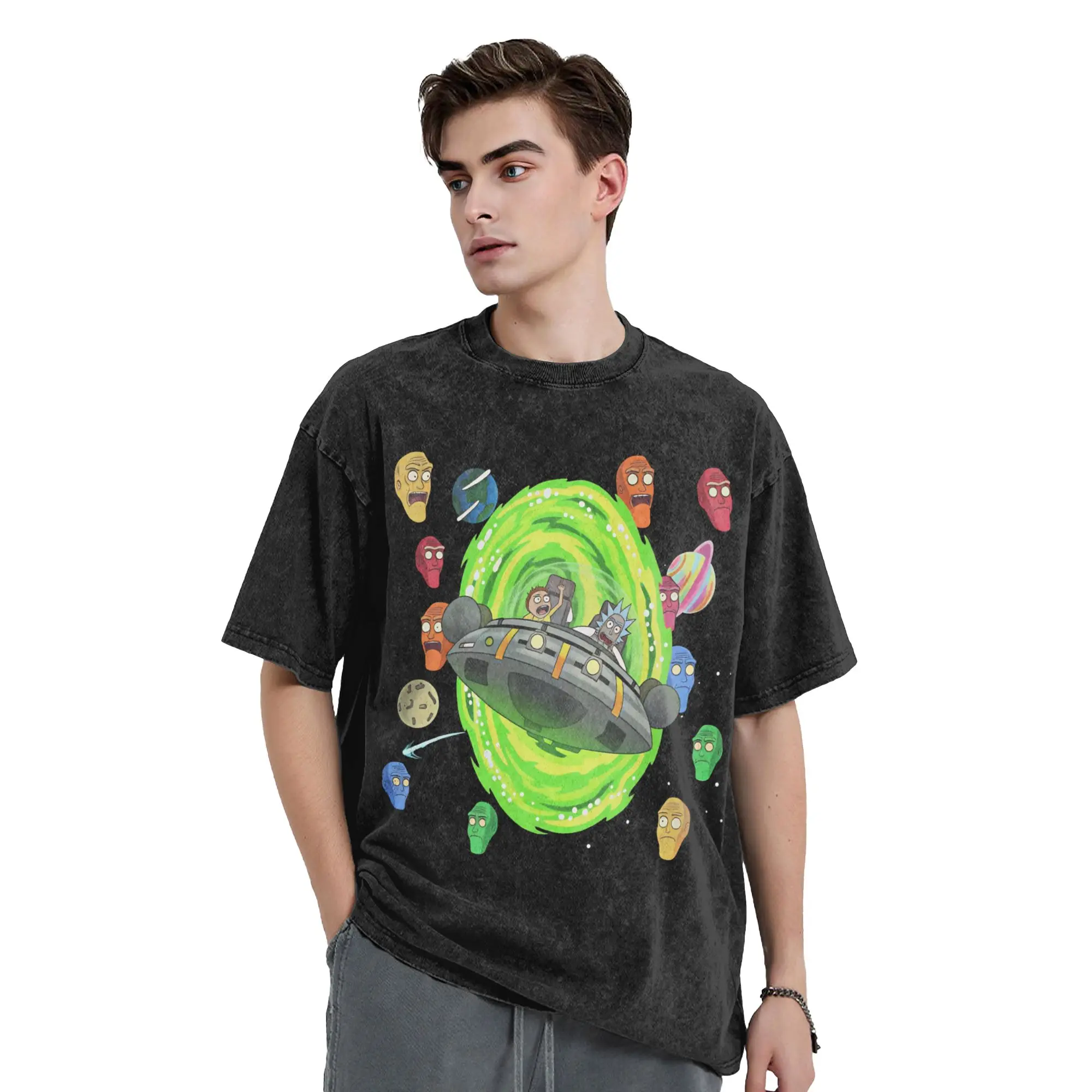 Ricked and Mortyed T-Shirt  Hip Hop T Shirts Short Sleeve Street Style Tops Summer Casual O-Neck Big Size Top Tees