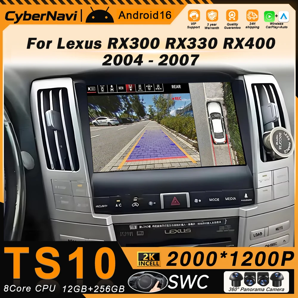 Android Auto Car Radio For Lexus RX300 RX330 RX400 2004 - 2007 Navigation Stereo Player Head Unit DSP Screen 2din DVD Multimedia