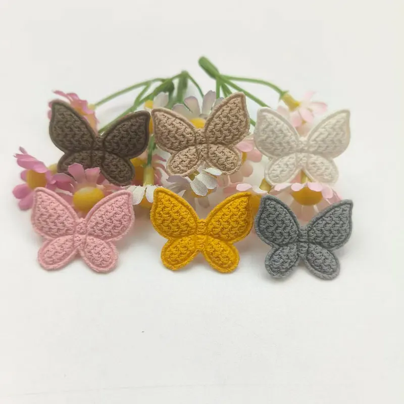 60 Stück 3 x 2,5 cm gepolsterte Schmetterlings-Applikationen im Herbst-Winter-Stil für DIY-Haarspangen, Handschuhe, Hüte, Zubehör, Aufnäher – Detail 1