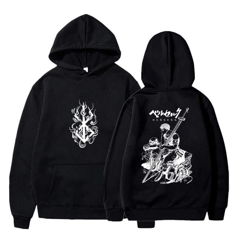 Anime Berserk Guts Harajuku Fashion Streetwear Hoodie Men Anime Gift Pullover Hoodie Men Berserk Hip Hop Fashion Casual Hoodies