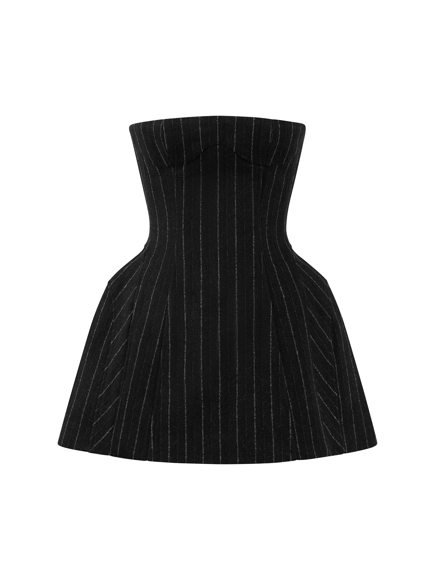 

Черная полосатая юбка А-силуэта с завышенной талией LSOUL, женская, из шелковой смесовой ткани, без рукавов, с лифом-бюстье, для повседневной носки