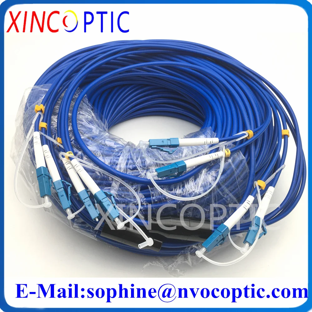 

4F SingleMode G652D 4.0mm LC/UPC-LC/ST/FC/SCUPC 100M SM Armoured Blue PVC Jacket Fiber Optic Patch Cord Cable Jumper Connector