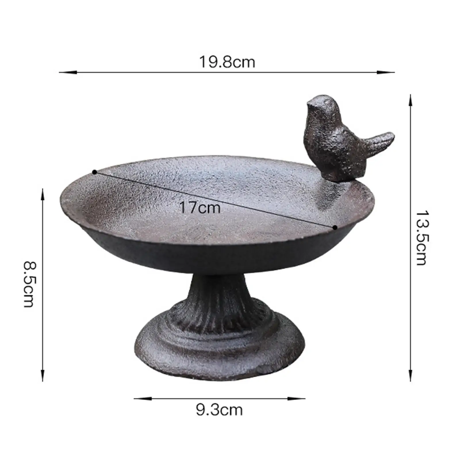 Bird Bath Feeder Ornament Weatherproof Birdfeeder for Garden Decorative Lawn