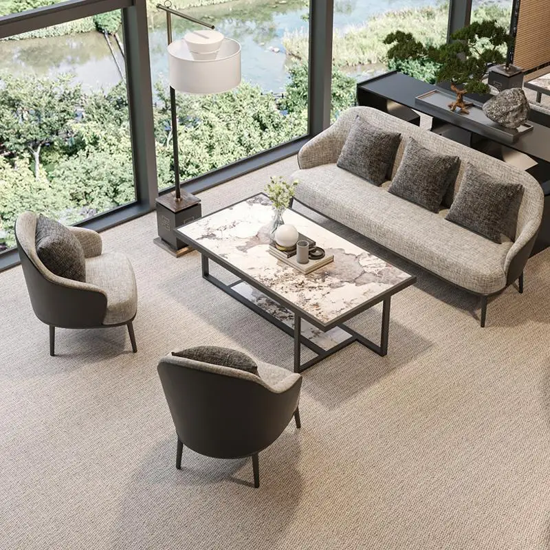 New Chinese single chair negotiation table and chair combination leisure sofa light luxury leisure chair office sofa business
