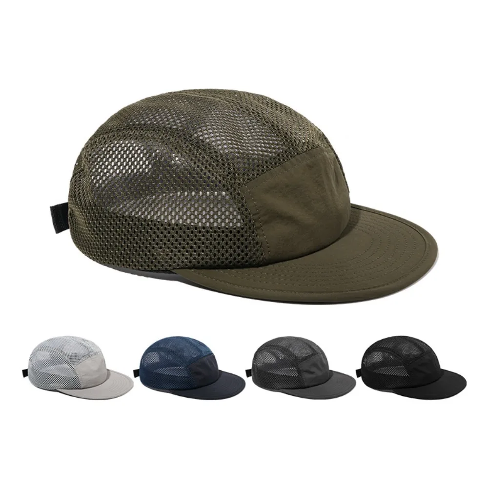 Summer Quick-Dry Fabric Baseball Cap Unisex for Men with Buckle Closure Waterproof Breathable Mesh Trucker Hat Ideal for Outdoor