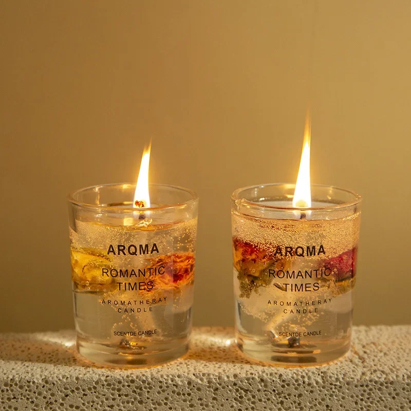 Jelly wax aromatherapy candles bedroom atmosphere anti-burning flower fragrance ornament holiday birthday gift souvenir