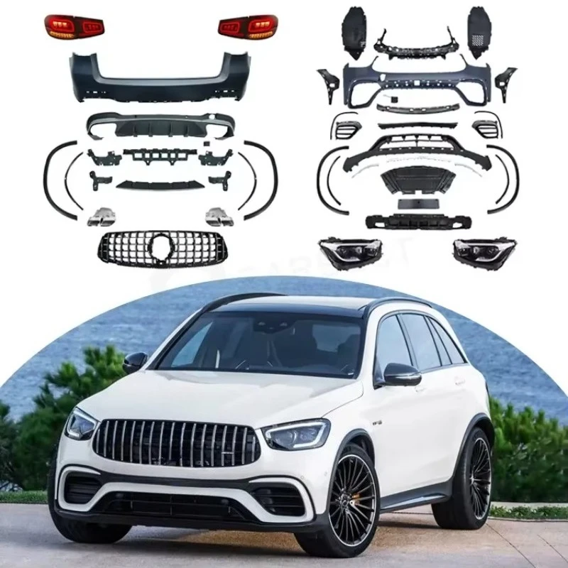 

High Quality Body Kit for GLC X253 Upgrade 2020-2022 GLC63 with Front Bumper Rear Bumper Grill Headlights Taillights