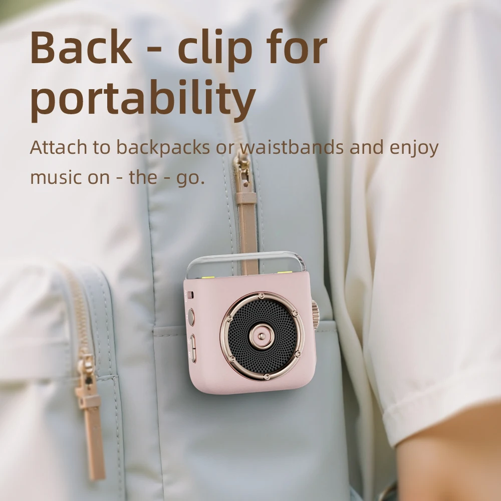 미니 마그네틱 백 클립 블루투스 스피커 시간 표시 Hifi 사운드 뮤직 박스 무선 야간 조명 TF 카드 음악 플레이어 핸즈프리