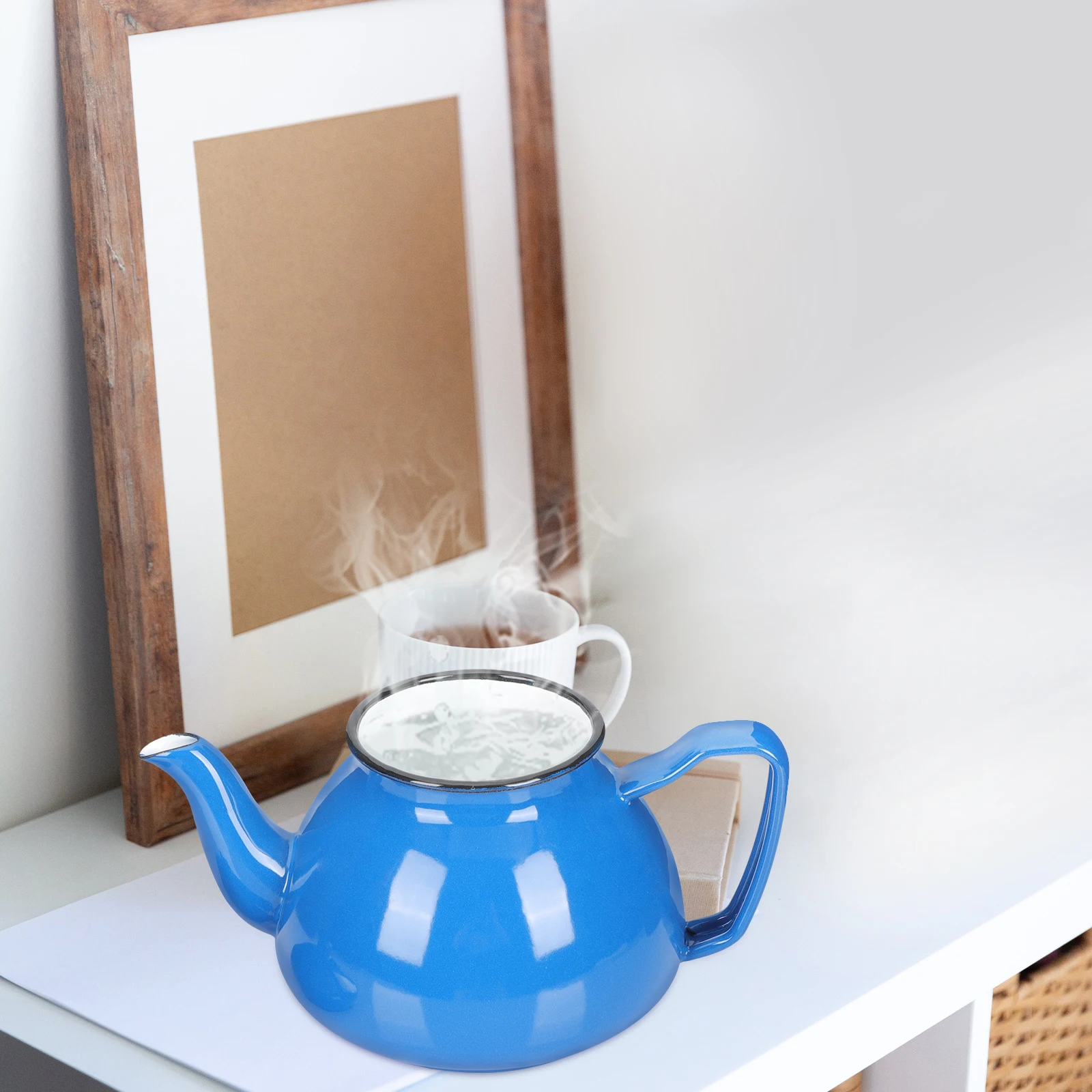 

Бытовой утолщенный эмалевый чайник, горшок для воды, эргономичная ручка, легко перемещаемый, долговечный, декоративный, функциональный