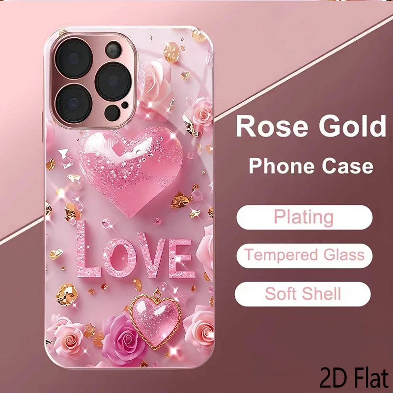oldRose 2DFlat für iPhone 17 18 16 15 14 13 12 11 Pro Max XS XR 8 7Plus Handyhülle Stoßfeste Schutzhülle für die Rückseite