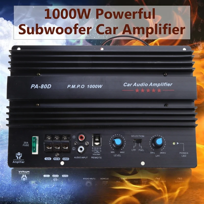 PA-80D 12V universel 1000W amplificateur carte Mono autoradio amplificateur puissance puissant basse caissons basses ampli