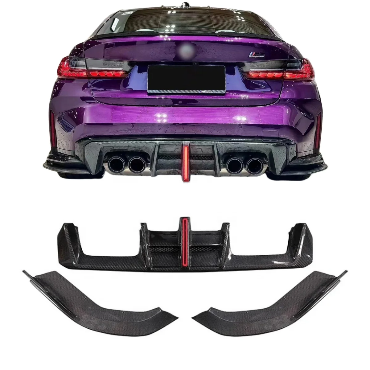 Carbon Fiber AE Style  Rear Bumper Diffuser for BMW M3 G80 G82 G83 M4 Rear Diffuser