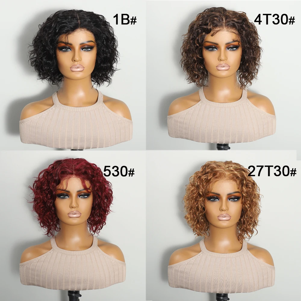 Nessuna colla onda d'acqua 13x5*1 onda sciolta parrucca senza colla capelli umani pronti pre-tagliati parrucche frontali in pizzo per le donne pre pizzicate da 10 pollici