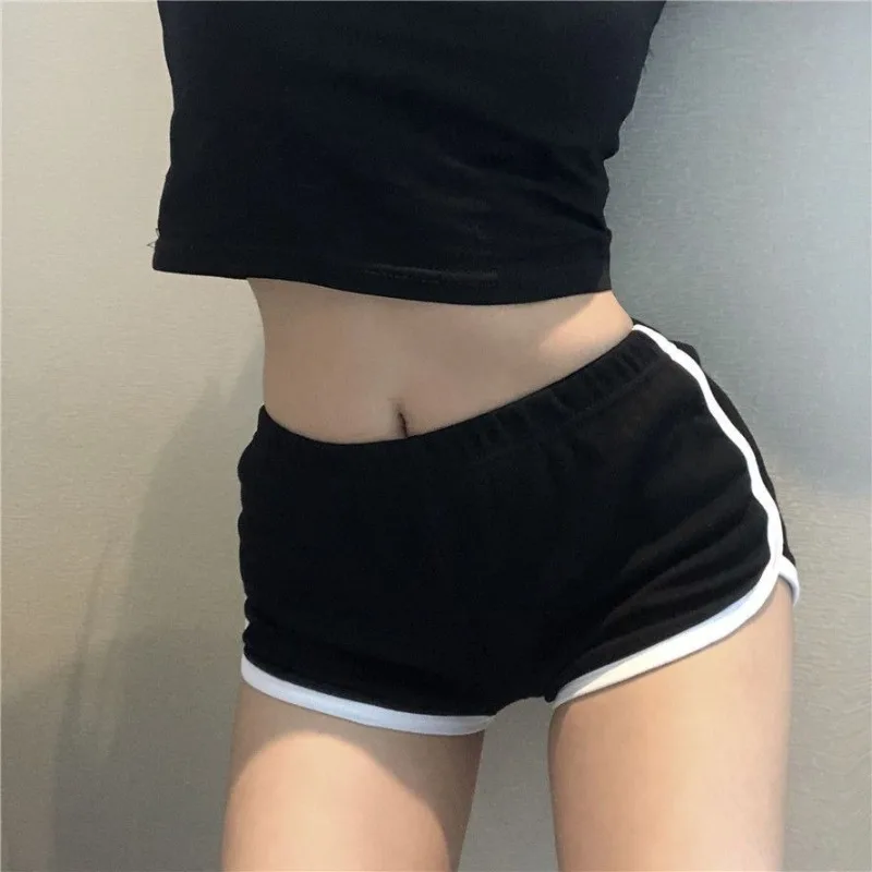 Women Mid Waist Sport Shorts Slim Fit High Stretchy Short Trousers for Summer Female Ladies Running Exercise Beach Short Pants