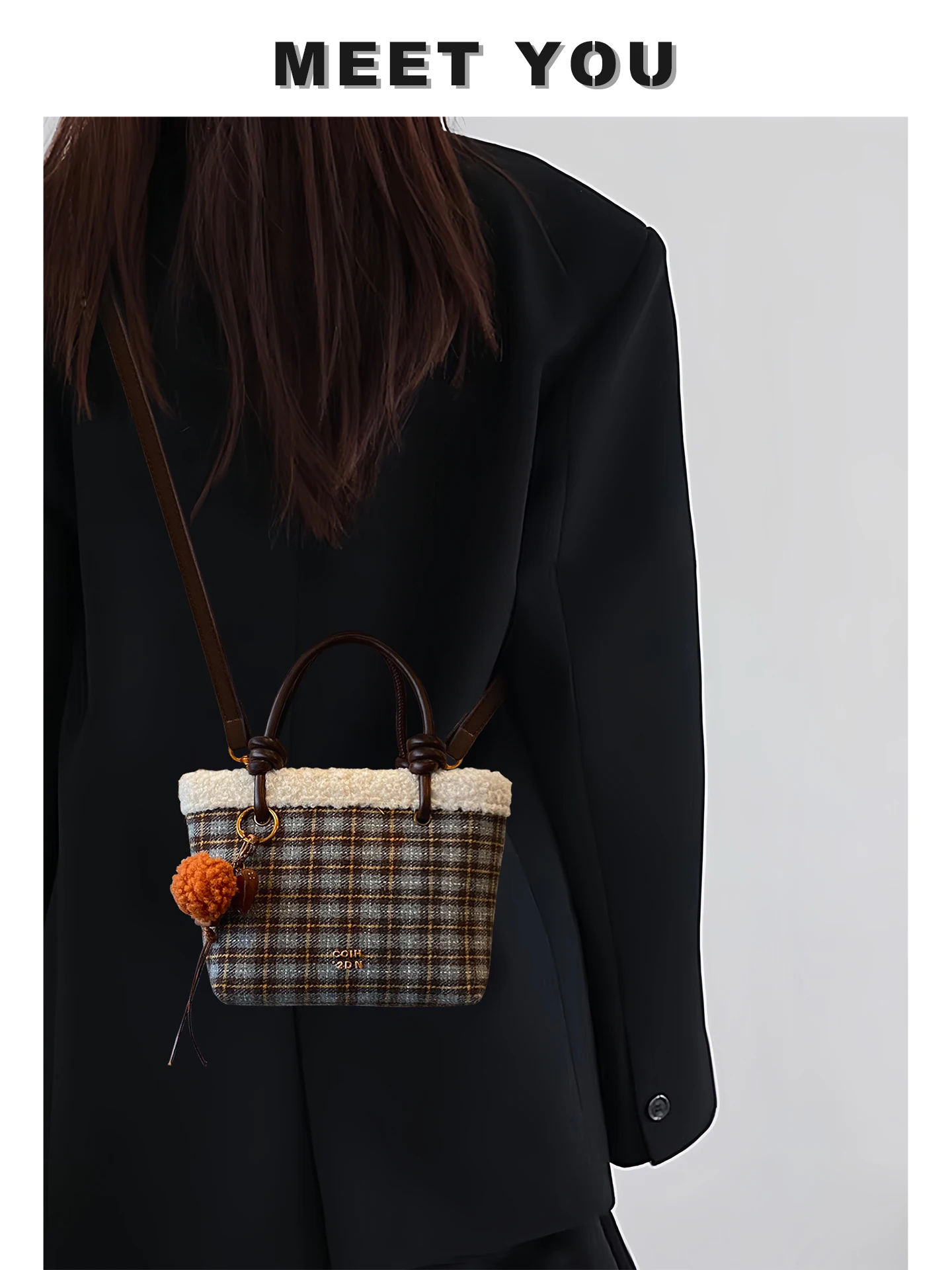 

Lamb Fur Buet Handbag Women's Faionable Retro Sle Commuter Crossbody Bag Casual Simple Sle Soft Leather oulder Bag