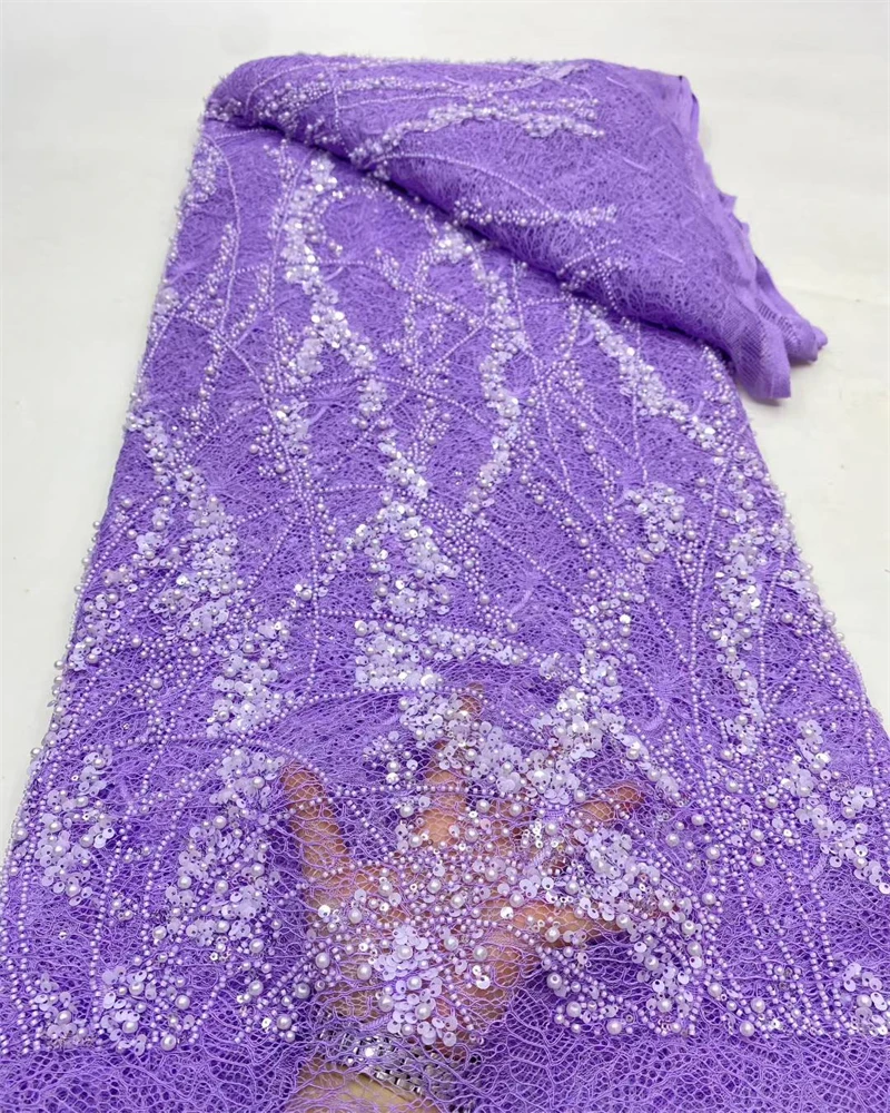 고품질 아프리카 골드 수제 페르시 레이스 Fabirc 2025 봉제 장식 조각 자수 Nigreian 레이스 원단 여성 웨딩 드레스