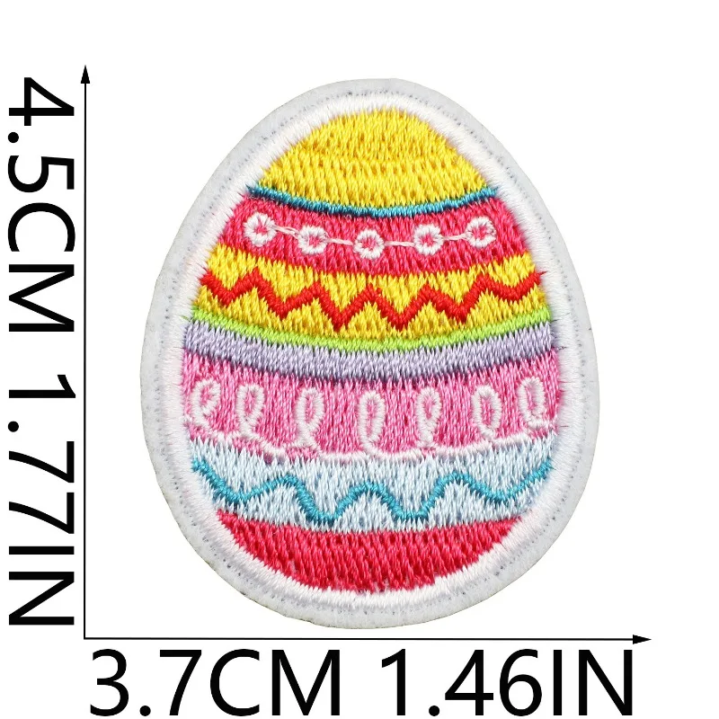 Cute Easter Bunny Egg Chicken Iron-on Embroidered Badge Patch for DIY T-shirt Backpack Clothing Appliques Sticker