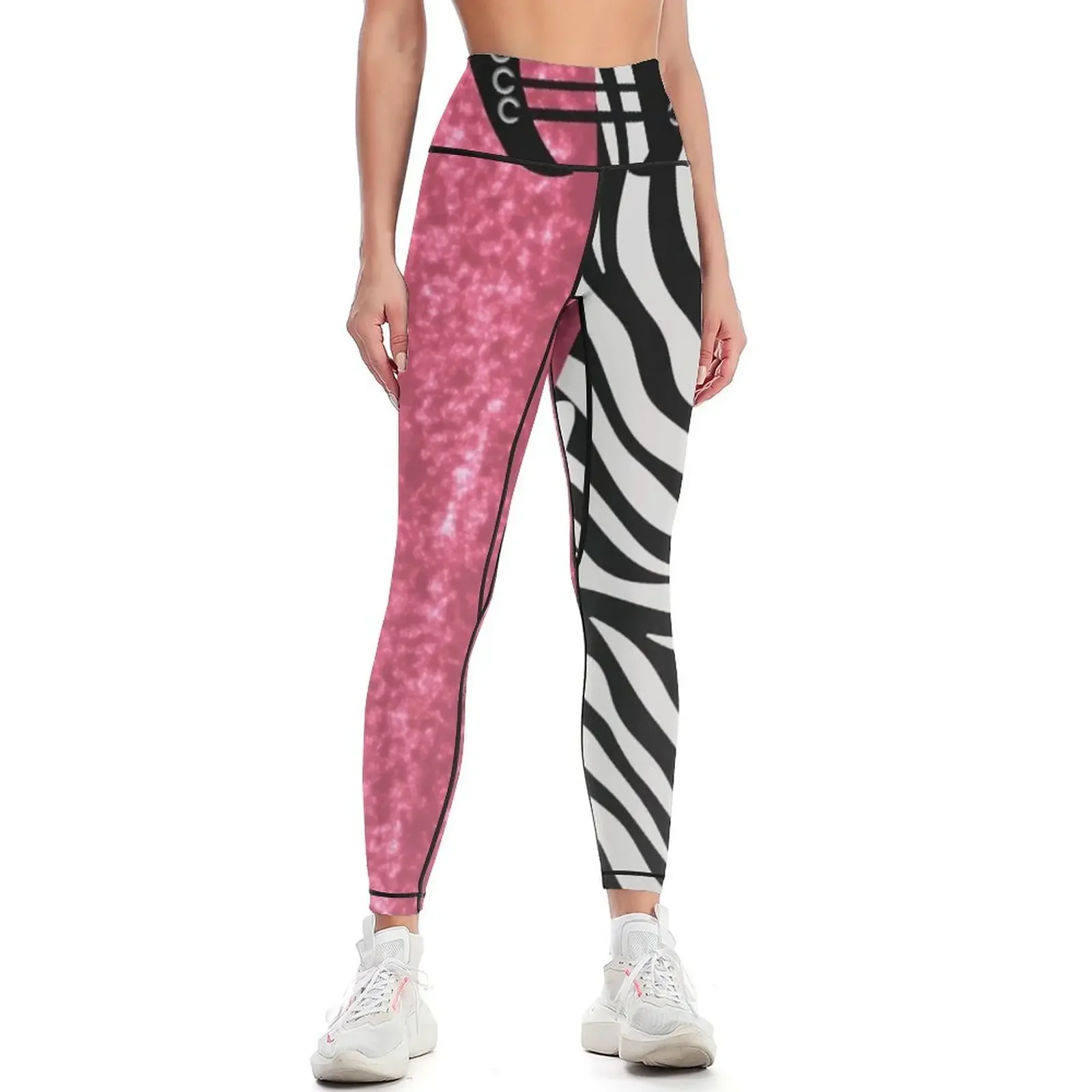 

Glitter effect zebra guitar heavy metal pants Leggings active wear Fitness woman fitness set gym Women sports Womens Leggings