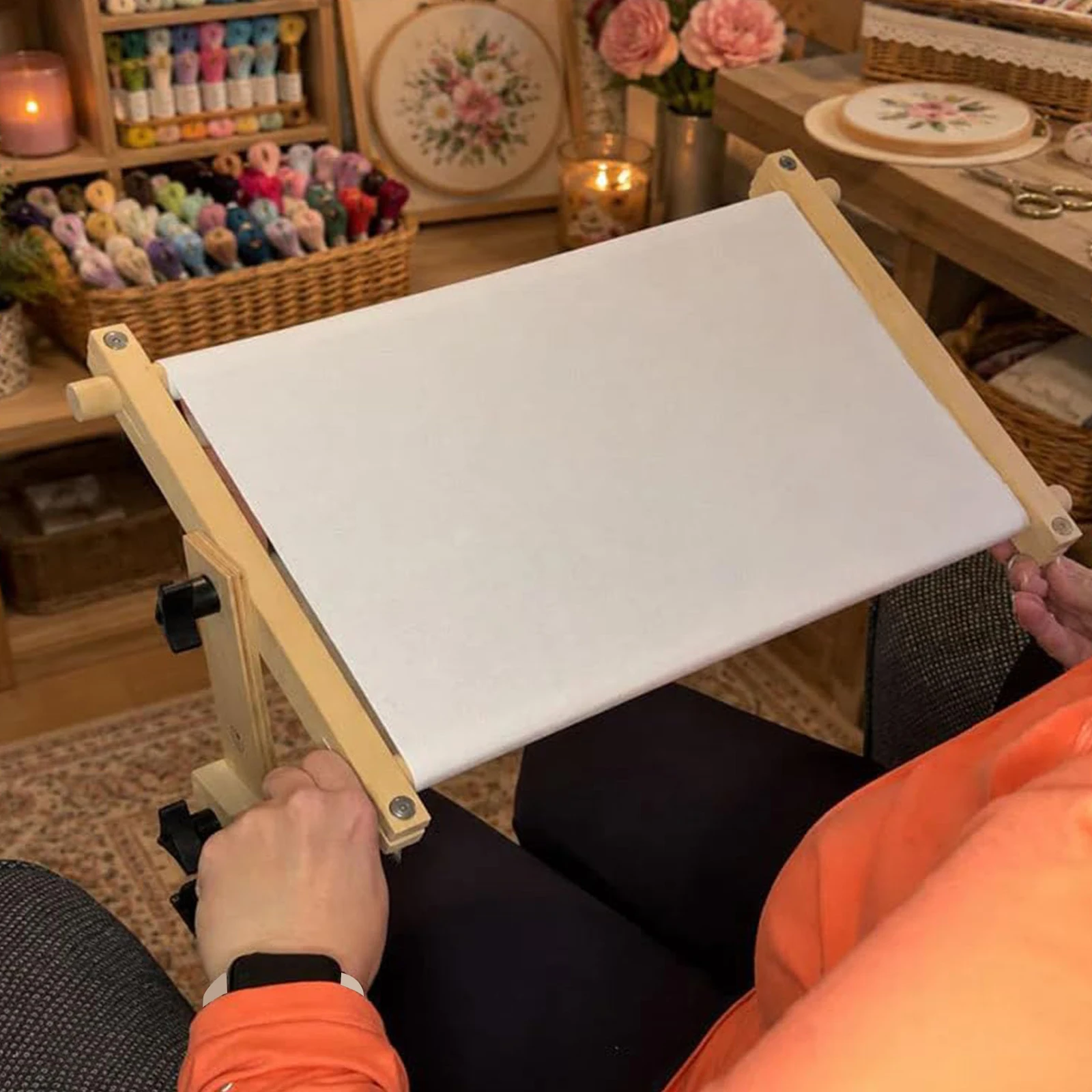 Tabletop Embroidery Stand 360° Rotation & Versatile Design Easy To Assemble & Adjustable for Art Craft Sewing Needlework