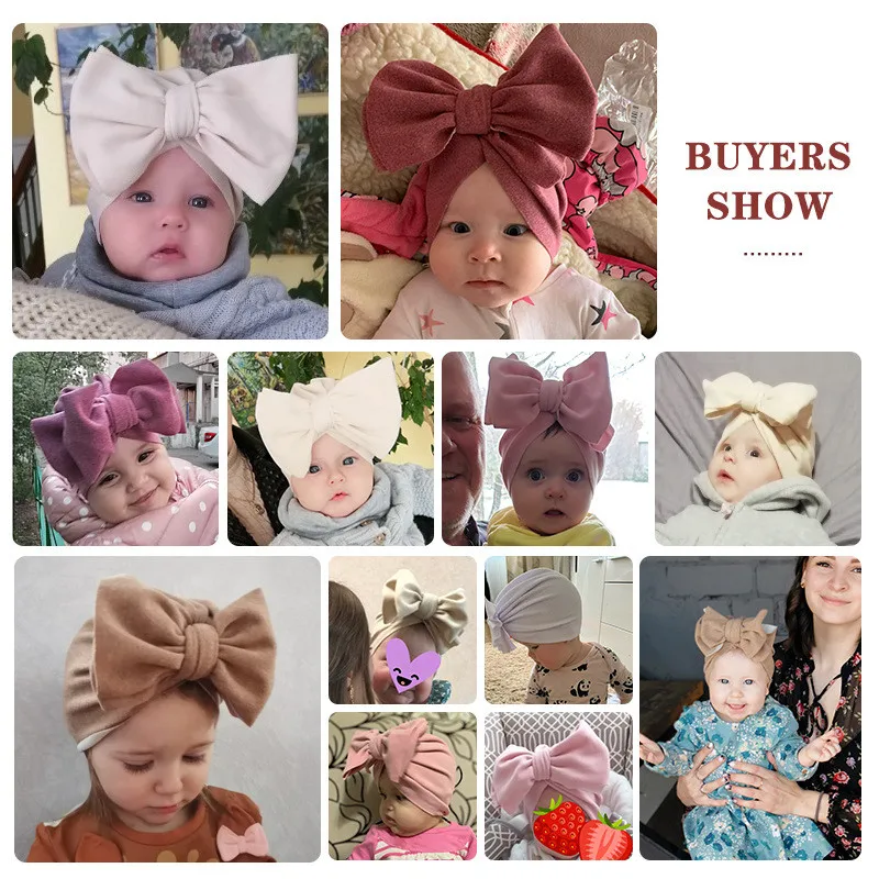 Baby Hat Girls Bows Turban Hats Infant Photography Props Cotton Kids Beanie Baby Cap Accessories Children Hats Newborns Bonnet