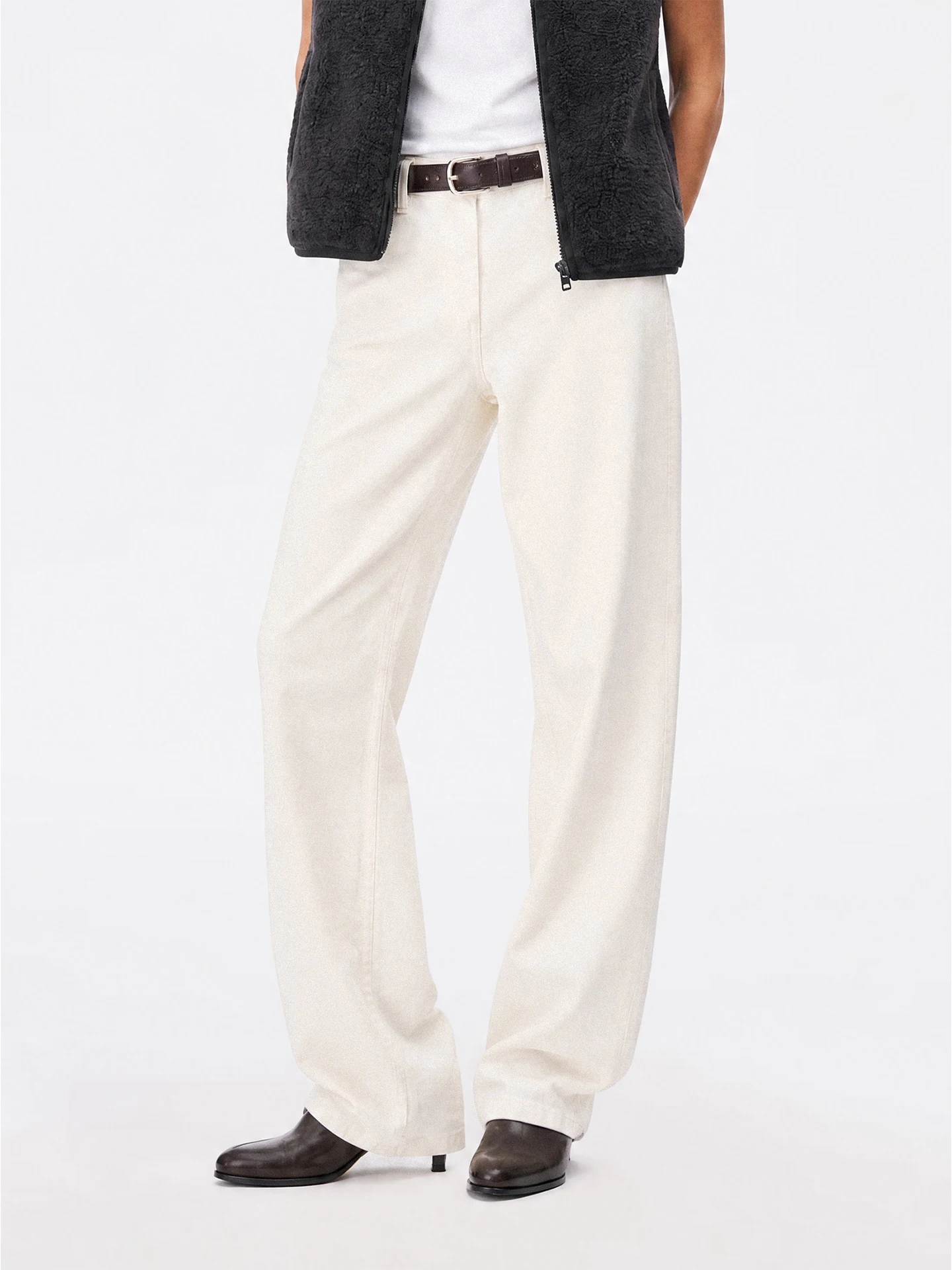 TDDP Women's Vintage Washed Cotton Straight Leg Casual Pants Loose Fit Slimming Long Trousers Comfortable Breathable