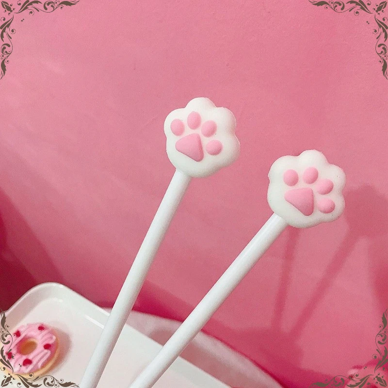 Wholesale Cute Cat Feet Shape Neutral Pens Set Student Learning Supplies Writing Tools Kids School Supplies