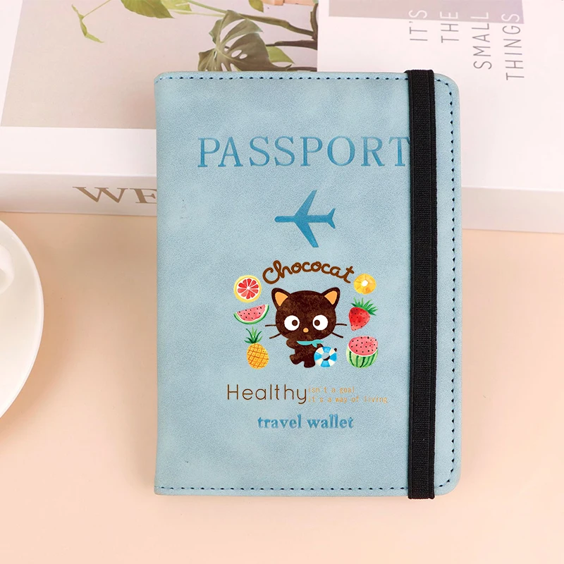 

Sanrio Chococat RFID Passport Holder Women Men Travel Wallet Document Organizer Kawaii Waterproof Document Holder Passport Gift