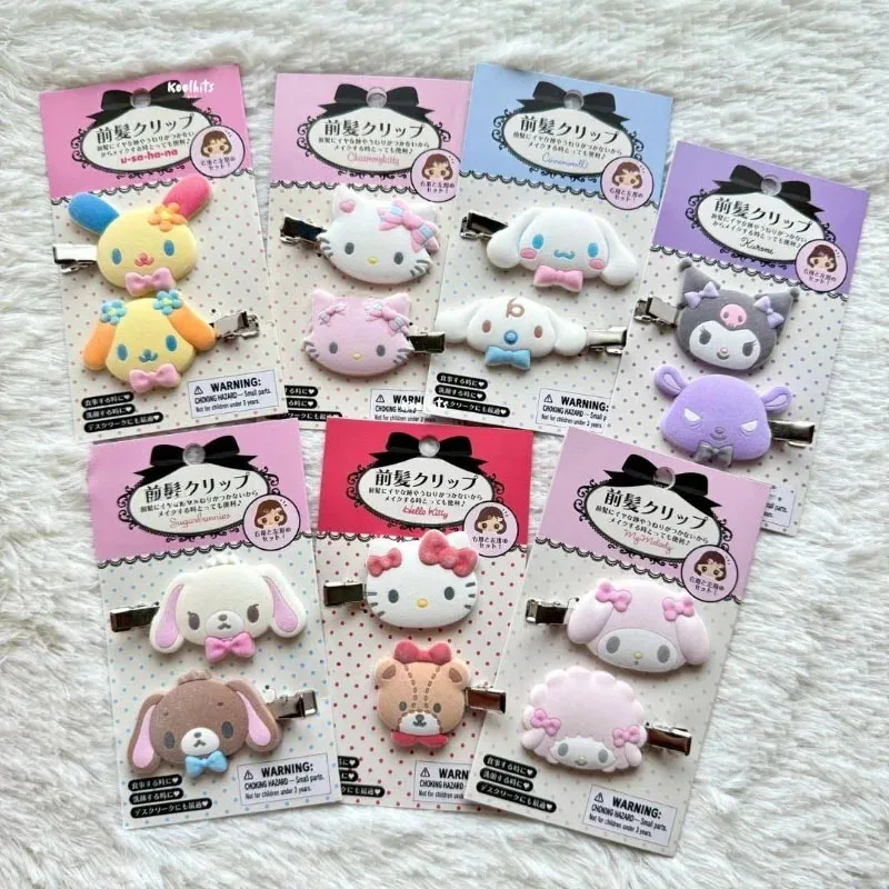 Kawaii My Melody Hairpins Cartoon Cute Sugarbunnies Kuromi Hair Clips Sweet Girls Bangs Side Clip for Best Friend Birthday Gift
