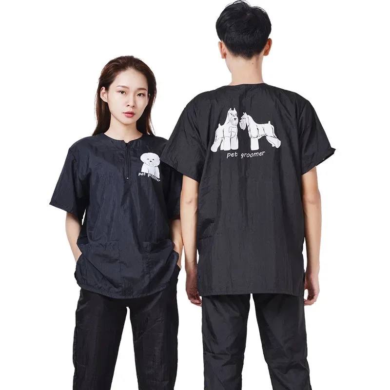 Waterproof Pet Dog Grooming Clothes Pet Groomer Uniform Waterproof Work Clothes Not Stained With Hair Gown Breathable Tops Smock