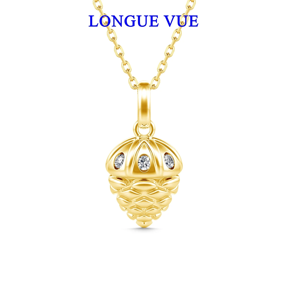 

Luck Acorn Necklace Pendants Real Gold 14K Moissanite Women's Pendant Collar Pine Nuts Charms For Jewelry Making Lover Gift
