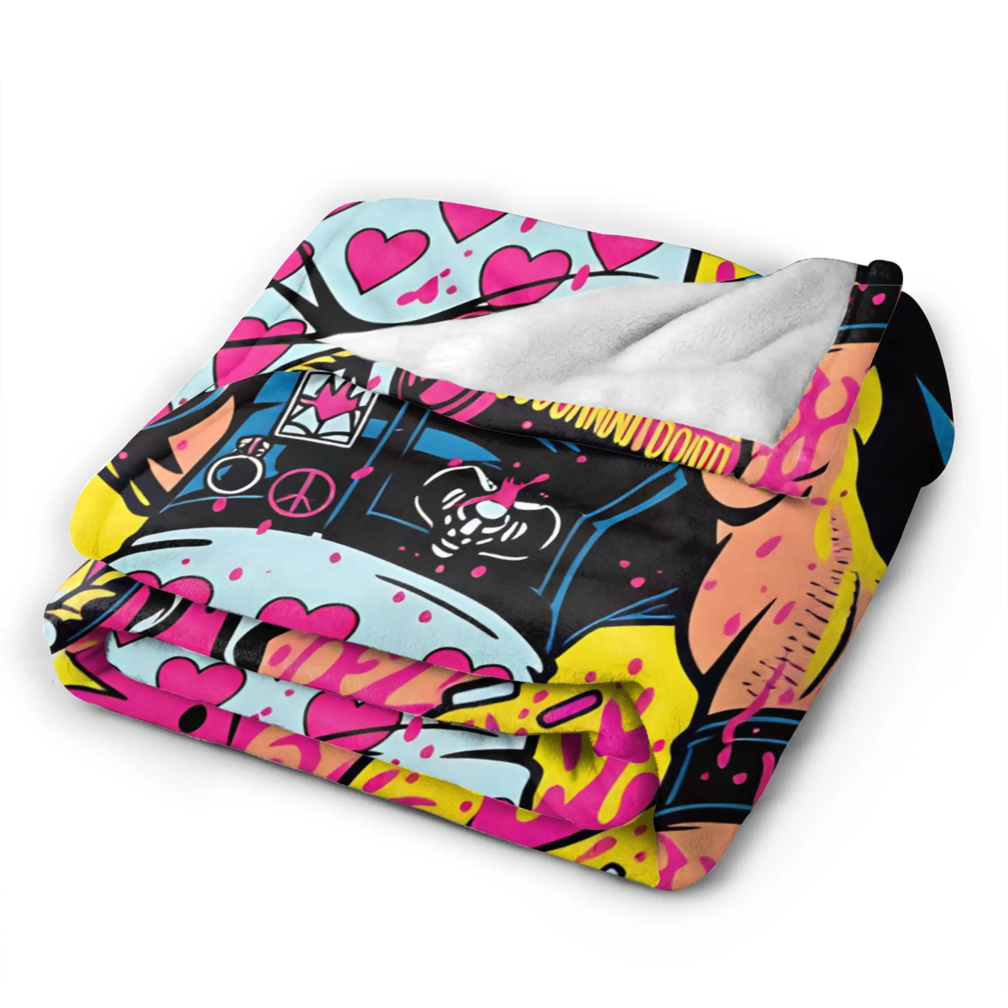 Carl Cat Flannel Blanket Winter  Warm Soft Throw Blanket for Girls Boys Outdoor Graphic Bedspread Sofa Bed Cover