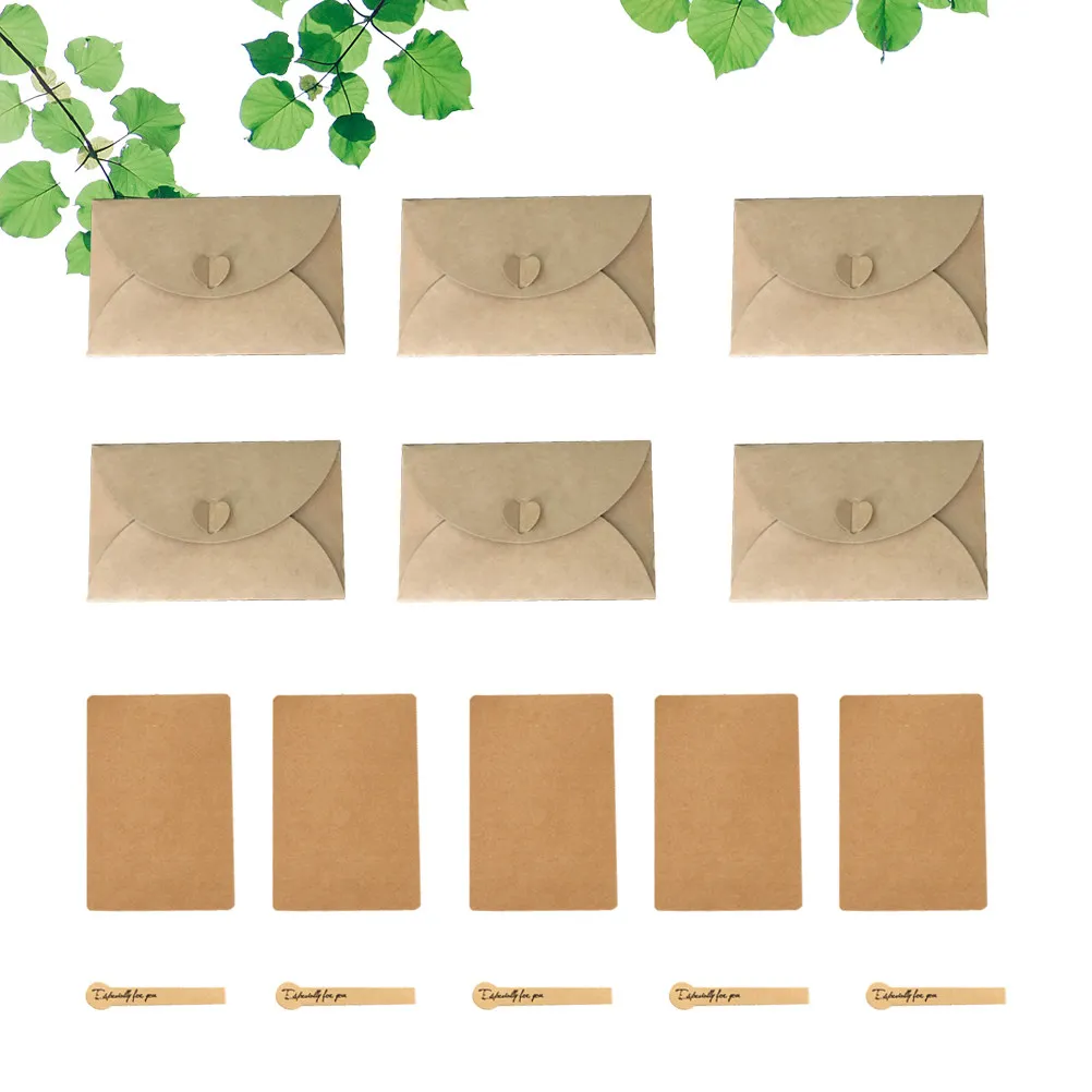 

1Set Premium Kraft Envelopes Handmade Vintage Design Blank Smooth Writing Surface for Documents Checks Postcards Eco Friendly