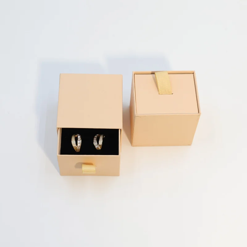 50 Stück Schmuckschachteln aus rosa Papier ohne Logo, modische minimalistische Geschenkverpackung für Ringe, Ohrringe, Halsketten, für kleine Unternehmen – Detail 10