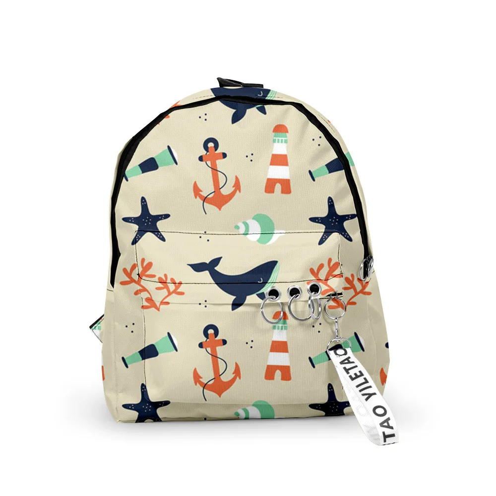 Harajuku Novelty Harajuku animals Backpacks Boys/Girls School Bags 3D Print Keychains Oxford Waterproof Cute Small Backpacks