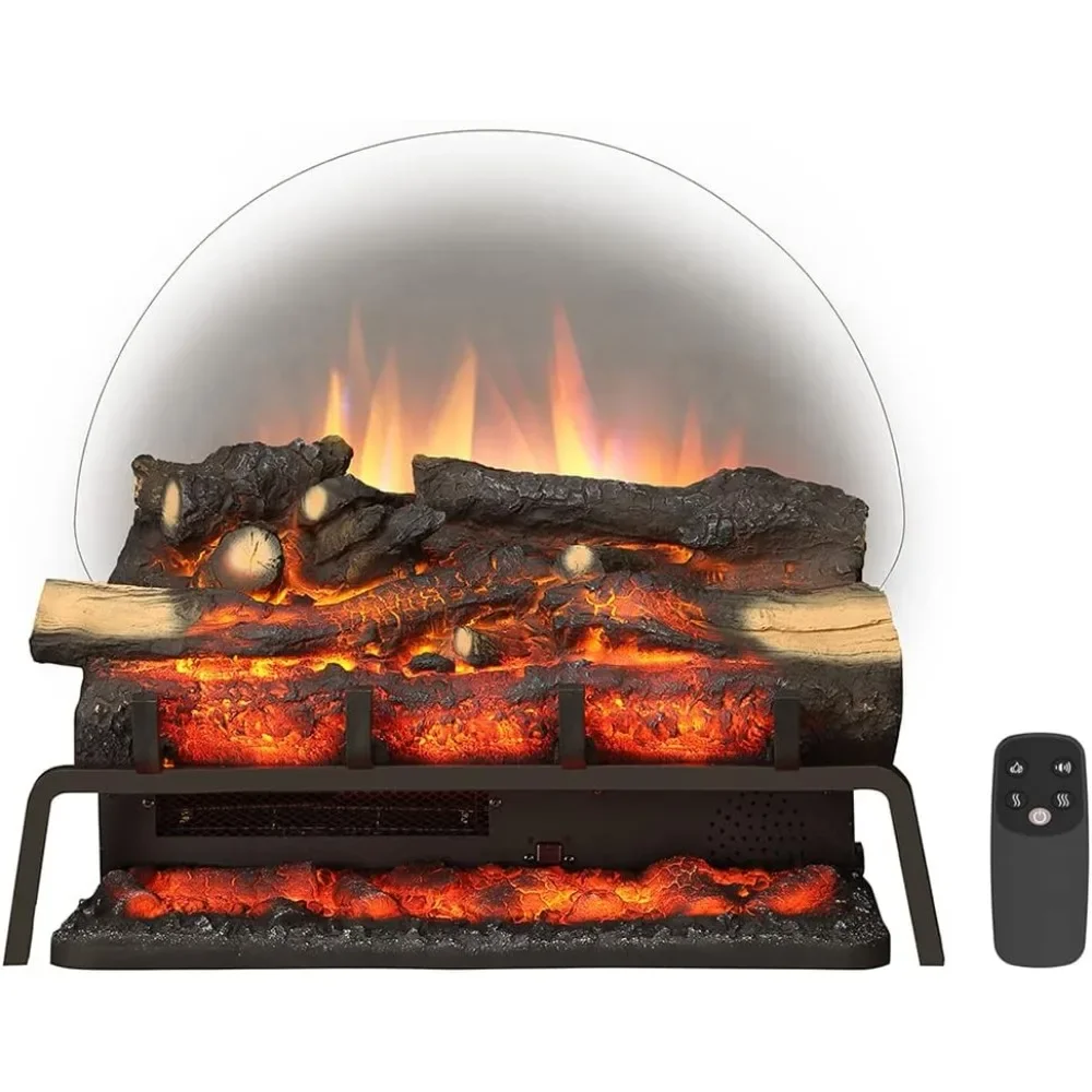 LegendFlame Juego de troncos para chimenea eléctrica independiente de 23 pulgadas de ancho (EF290), inserto para chimenea, calentador de 750 W/1500 W, sonido craquelado, control remoto