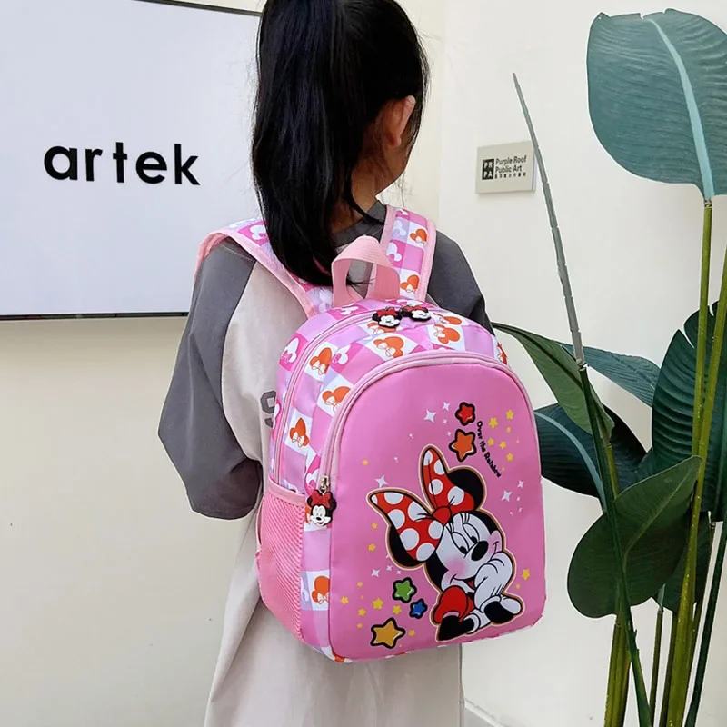 Disney Mickey Mouse Minnie Children\'s Backpack for Boys and Girls Pink Cute Cartoon Small Children Kids Kindergarten School Bags