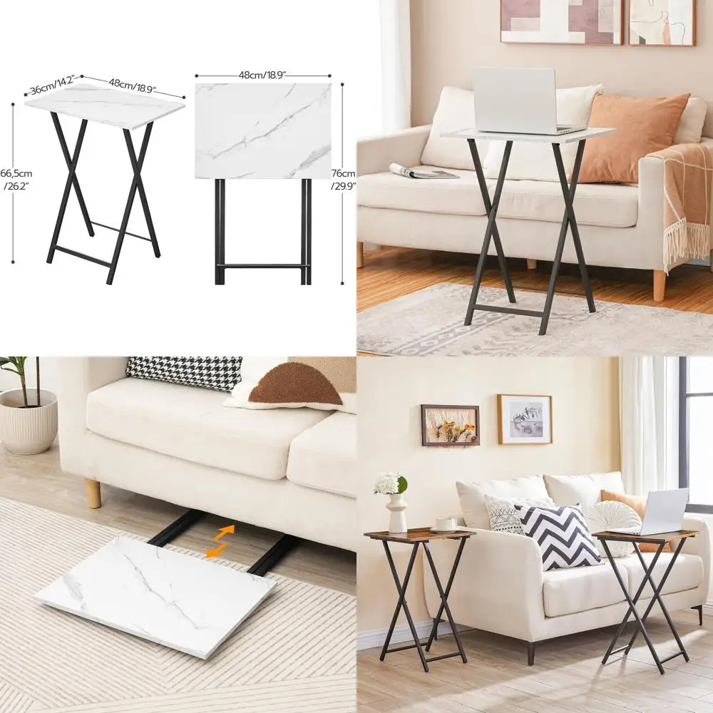

Compact Folding TV Tray Table, Portable and Stable Snack Stand for Small Spaces, Easy Assembly and Storage
