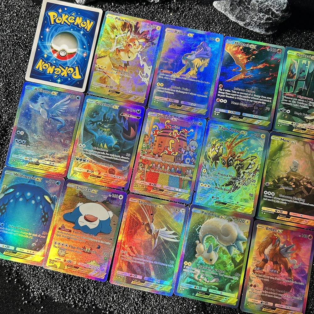 1 SZT./14 SZT. Karty do samodzielnego montażu PTCG Pocket English Collection, Darkral Crobat Dragonite Raikou Entei Dugtrio Ex, klasyczne karty do gry anime