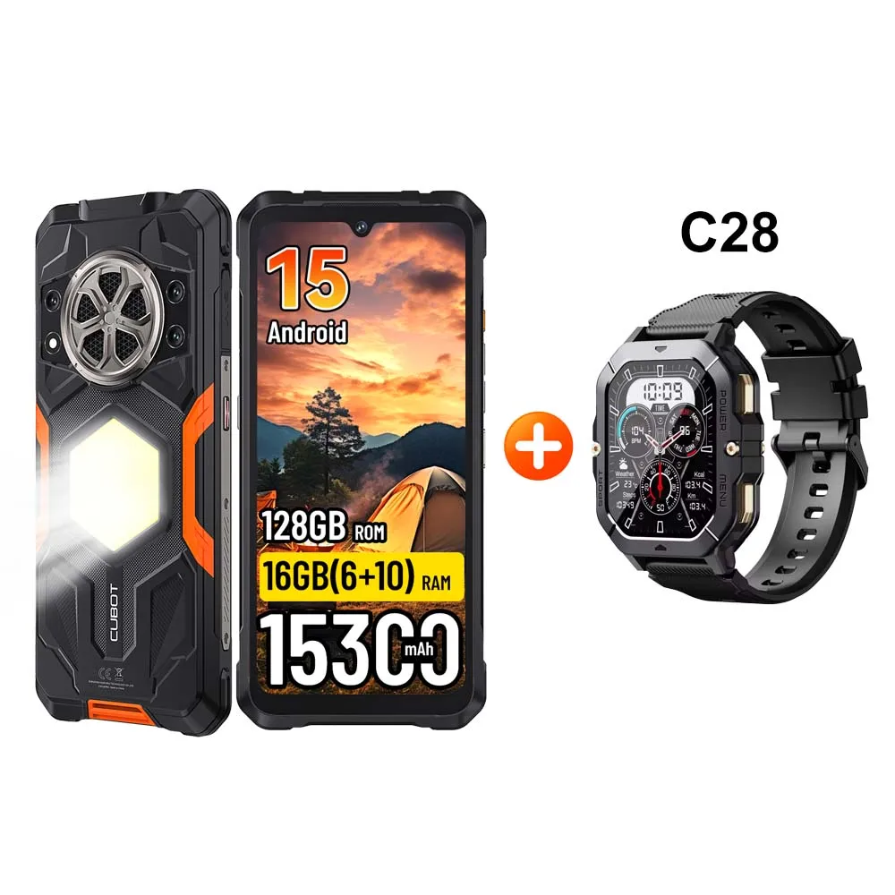 Verzending vanuit Polen: CUBOT KingKong Power 5 Robuuste Smartphone Android 15 15300mAh 6.88" 16GB RAM (6+10) 128GB ROM Campinglamp