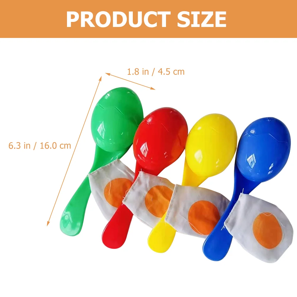 4 Pcs Balance Spoon Egg Toy Child Outdoor Toys Plastic Birthday Party Games for Kids 4-8